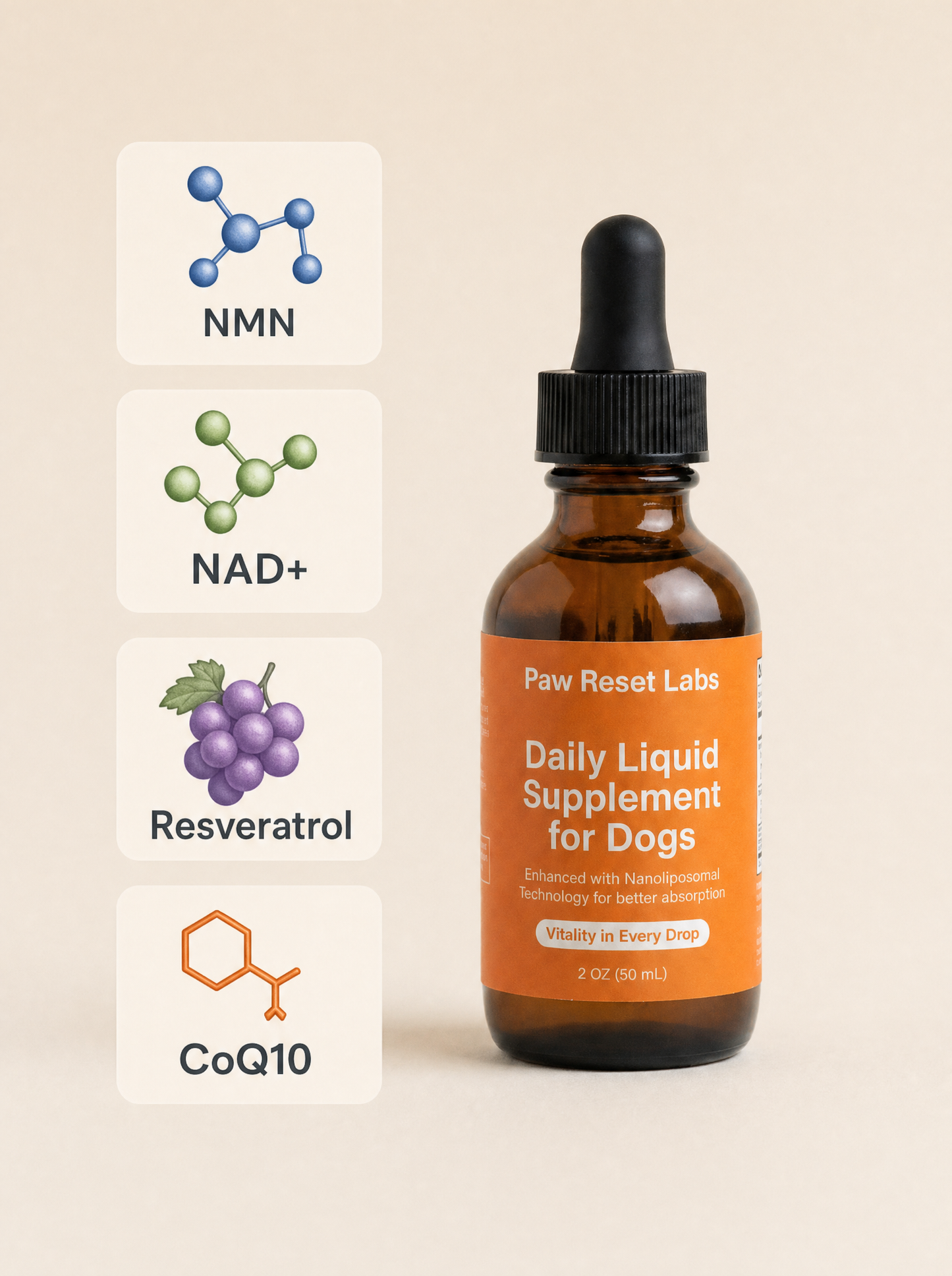 PawReset Labs — Daily Liquid Longevity Drops for Dogs